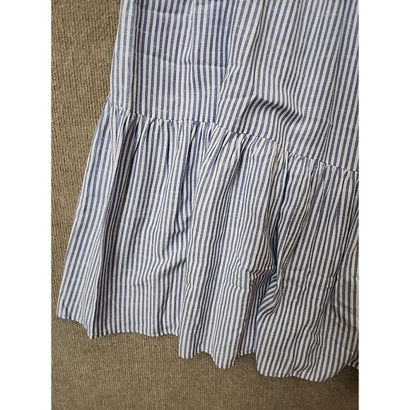 Lauren Conrad Tiered Maxi Skirt Women XXL Blue White Striped Pull On Elastic NEW - Picture 2 of 6